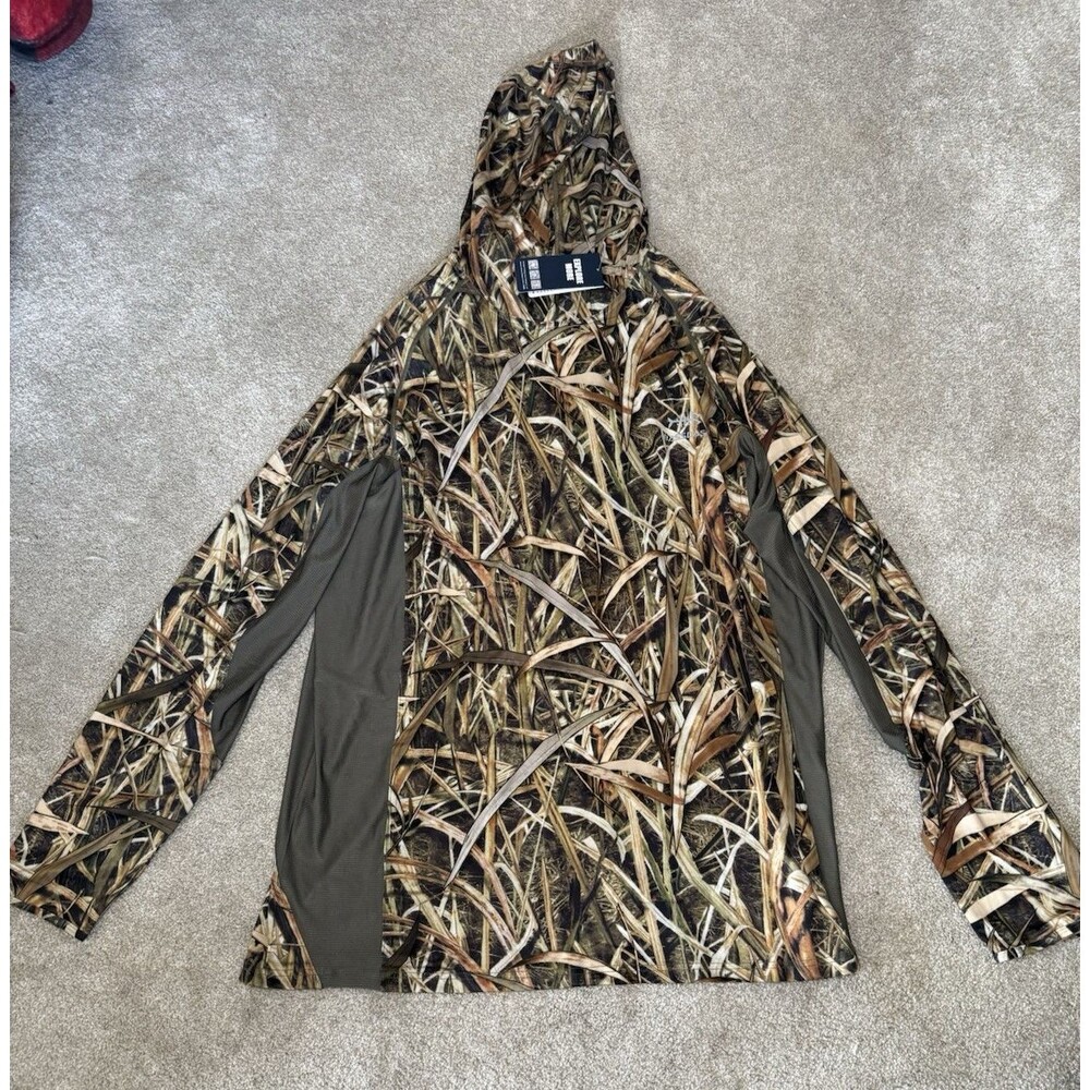 Bassdash  Camo 50 SPF Long Sleeve Hooded T-Shirt Mens 3XL NWT Fishing Shirt